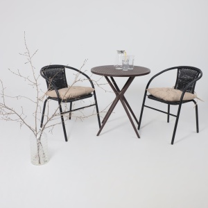 Стол садовый PALERMO, 65*71, пластик, коричневый