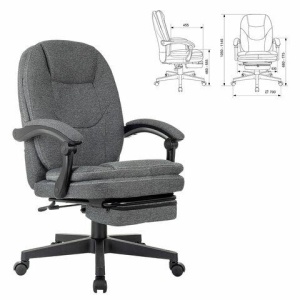Кресло офисное CH-868MSG-F, синхромеханизм, подставка для ног, ткань, серое, 1998751