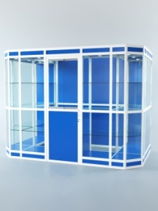 Павильон торговый из профиля пристенный №10в, Делфт голубой U525 ST9 + Белый