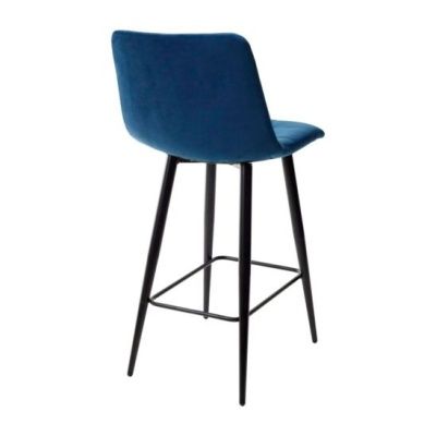 Полубарный стул Chilli QB, синий велюр/ черный каркас