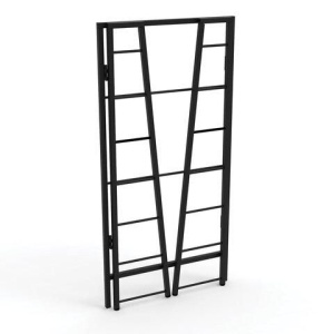 Стеллаж BRABIX "Smart SH-007", 605х295х1193 мм, ЛОФТ, трапеция, складной, металл/ЛДСП дуб, каркас черный, 641872