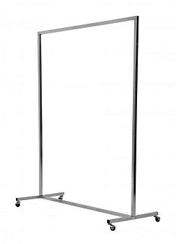 AST-01K (чёрный муар) Вешало для одежды напольное одинарное на колесах, 1200Lх1500Hx525Dмм, 