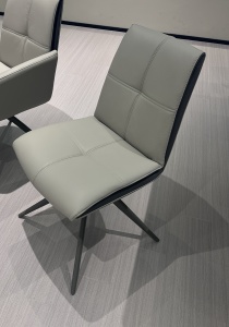 Стул ВИГГЕ (VIGGE) 360 град. поворот.  HF017-11 / HF017-12 Бежевый, экокожа / Черный каркас, ®DISAUR
