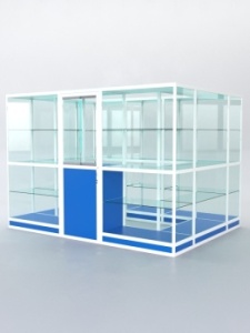 Павильон торговый из профиля островной №1г, Делфт голубой U525 ST9 + Белый