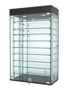 Витрина "АТРИУМ" с регулировочными полками настенная №2А-6Г-РЕГ, Черный