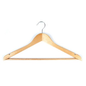 Вешалки-плечики, размер 48-50, КОМПЛЕКТ 5шт, деревянная, перекладина, цвет сосна, BRABIX "Стандарт", 601159