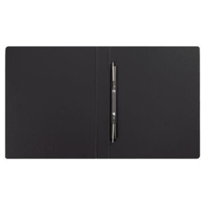 Папка с металлическим пружинным скоросшивателем BRAUBERG, картон/ПВХ, 35 мм, черная, до 290 листов, 228337