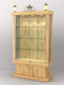 Витрина "Империя" №3-2 с фонарями, Дуб Золотистый