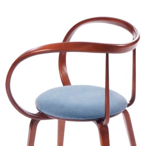 Стул Ува XL, синий/ орех