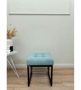 Банкетка Марсей 40-44 с полкой (светло бирюзовый/черный)