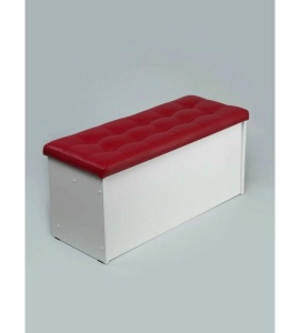 Банкетка ПВЗ-900 с зеркалом Кожа (красный)