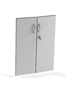 Д-1-60 Комплект дверей для прилавка с замком ПР-30-60, ПР-31-60, ПР-32-60 цвет Белый с черной кромкой