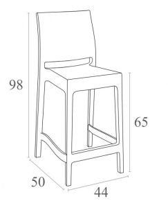 Стул пластиковый полубарный Maya Bar 65 бежевый