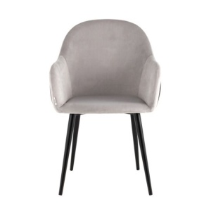 Стул Новел велюр св-серый с темно-серой спинкой