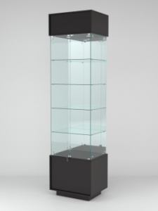 Витрина "СИМВОЛ" №2-2 (задняя стенка - зеркало), Черный