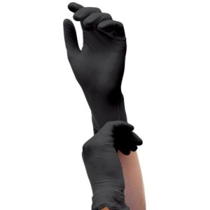 Перчатки виниловые универсальные 50 пар (100 шт.), размер S (малый), черные, RABBITEX (РАББИТЕКС) Standard, 702167