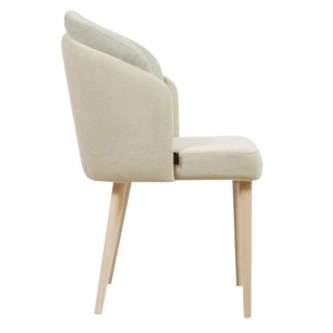 Полукресло Лилия, велюр бежевый Teddy 004 / салатовый Teddy 029, морилка белая