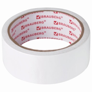 Клейкая двусторонняя лента 38 мм х 10 м, БУМАЖНАЯ ОСНОВА, BRAUBERG, 229056