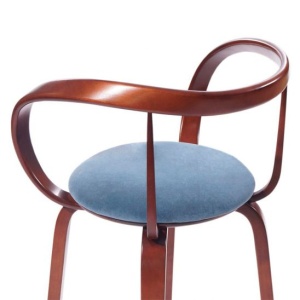 Стул барный Ува L, орех/ синий