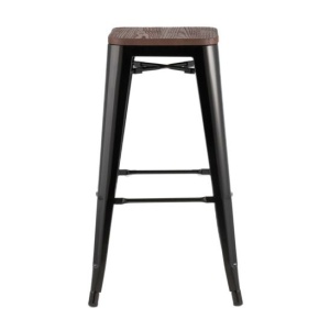 Стул Tolix Wood барный Черный глянцевый