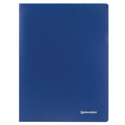 Папка 40 вкладышей BRAUBERG "Office", синяя, 0,6 мм, 222634