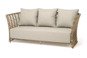 "Валенсия" диван из искусственного ротанга трехместный, цвет соломенныйцвет соломенный