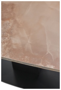 Стол БАЛД (BALDE) 120 см - 180 см раскладной, цвет GLOSS AMBER JADE SOLID CERAMIC / ЧЕРНЫЙ