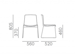 Стул пластиковый на полозьях Tweet черный, белый, зеленый