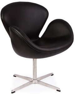 Кресло с обивкой Swan (Arne Jacobsen) A062 черный