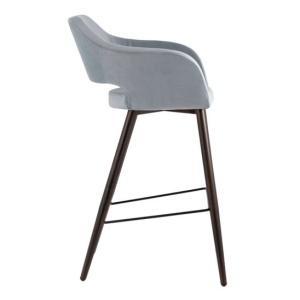 Стул барный Саймон, велюр серый