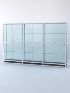 Витрина "ПРЯМОУГОЛЬНАЯ" №4-3м-300-2 (задняя стенка - стекло), Черный