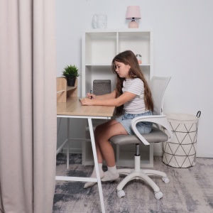 Кресло поворотное Ricci, светло-серый, ткань