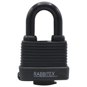 Замок навесной стальной 40 мм "Всепогодный", оцинкованный, прорезиненный, 3 ключа, RABBITEX (РАББИТЕКС), 671300