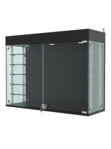 Витрина "АТРИУМ" с регулировочными полками настенная №3А-2Г-РЕГ, Черный