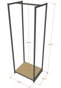 Стеллаж для одежды в стиле Лофт A1760-02-ЧДС