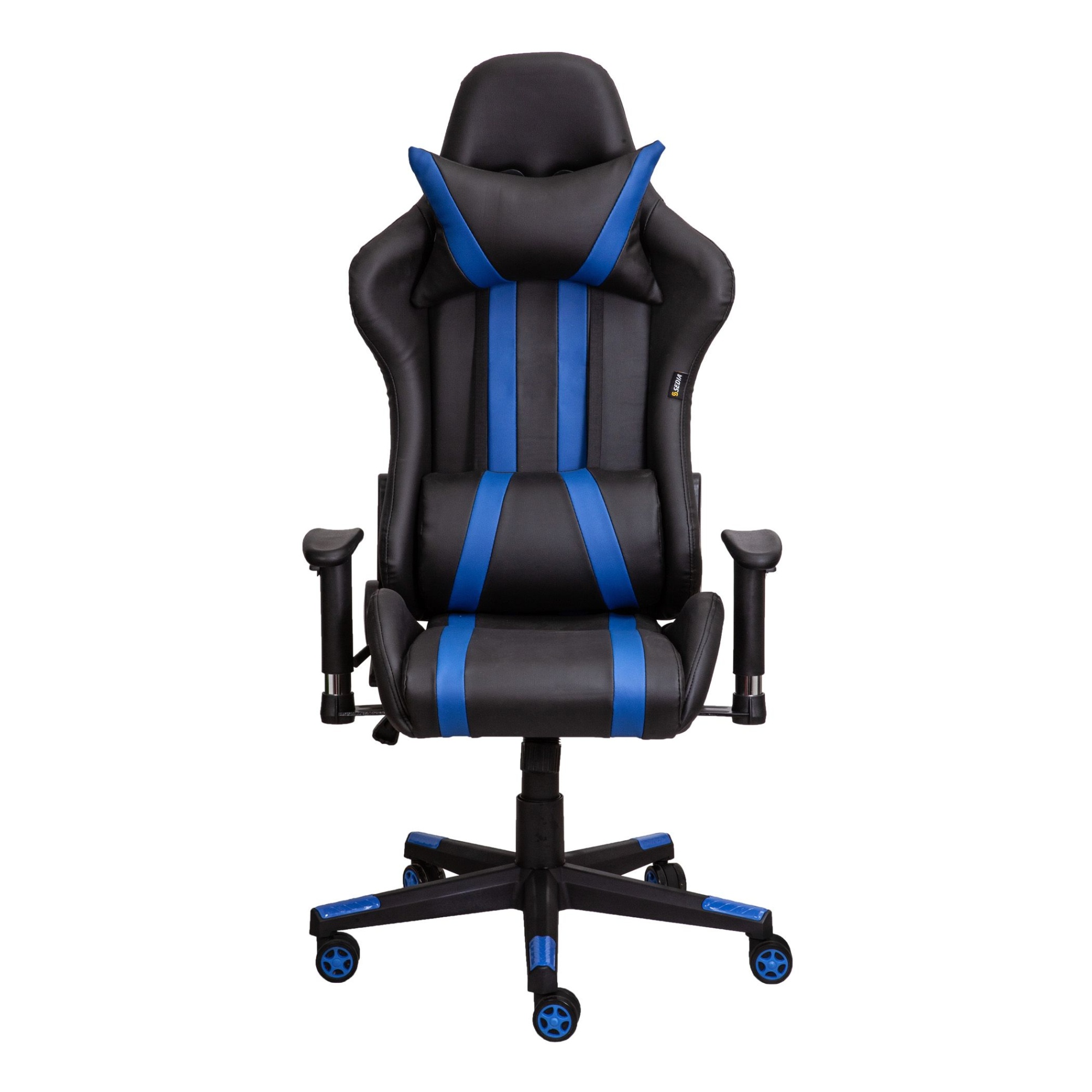 Кресло поворотное Gamer, синий + черный, экокожа