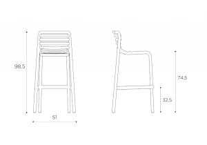 Стул пластиковый барный Doga Stool капучино