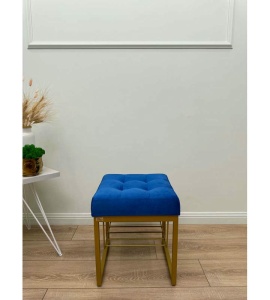 Банкетка Марсей 40-44 с полкой (синий/золото)