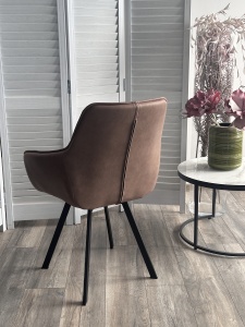 Стул СОЛИС 360 град. поворот.  Федерика Шоколад, иск.замша / черный каркас,