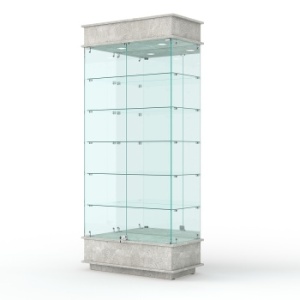 Витрина "ФАНТАЗИЯ" №4-2 (задняя стенка - зеркало), Метрополитан Грей