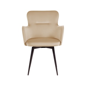 Стул c подлокотниками Кинг, поворотный на 360 градусов, бархат бежевый 05