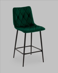 Стул полубарный Одди Diamond велюр темно-зеленый