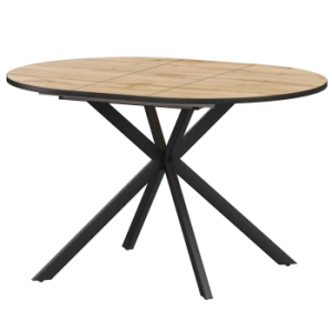 Стол раздвижной Грань 2 Обеденные столы в пластике Грань 2 1000+300 (Н-3783) Дуб Вотан/Черный муар