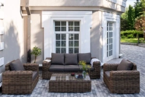 "Палермо" лаунж-зона из искусственного ротанга, цвет соломенныйцвет соломенный