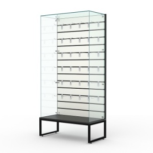 Витрина стеклянная "ЛОФТ СТИЛЬ ПОДИУМ" №109-ЭП (без дверок, задняя стенка - экономпанель), Черный