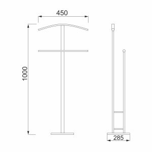 Вешалка напольная костюмная Milo, белый, металл