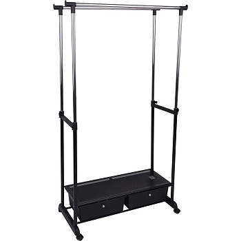 Вешалка для одежды Rosa на колесах, черный, металл