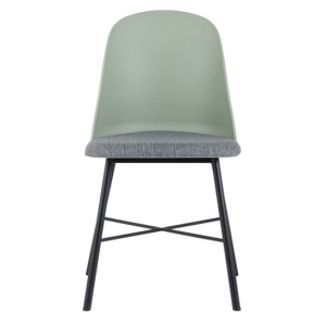 Стул Shell с мягким сиденьем, серо-зеленый