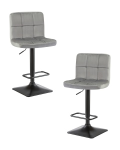 Набор 2 шт Стул барный DOBRIN DOMINIC, серый велюр (MJ9-75)