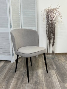 Стул МИЛАНО цвет B22 Серый, велюр / черный каркас